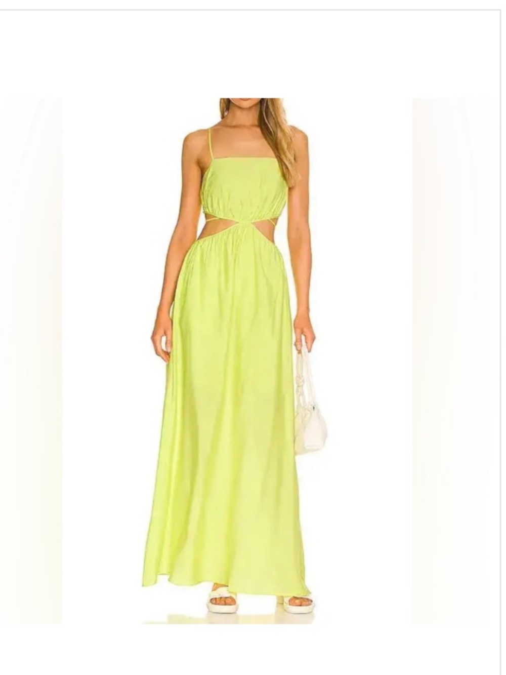 Jonathan Simkhai Amora Neon Lime Cutout Maxi Dress Size S